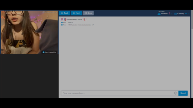 Omegle Beautiful Babe sees Huge Cock