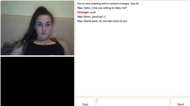 Hot Omegle Teen almost got caught 