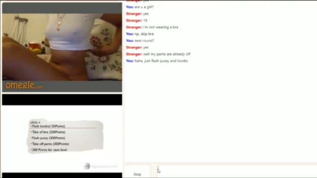 Omegle cute slut with pokey nipples