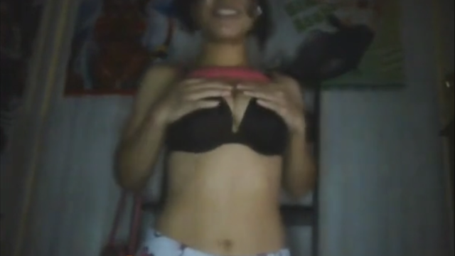 Omegle Latina babe strokes her hard dildo
